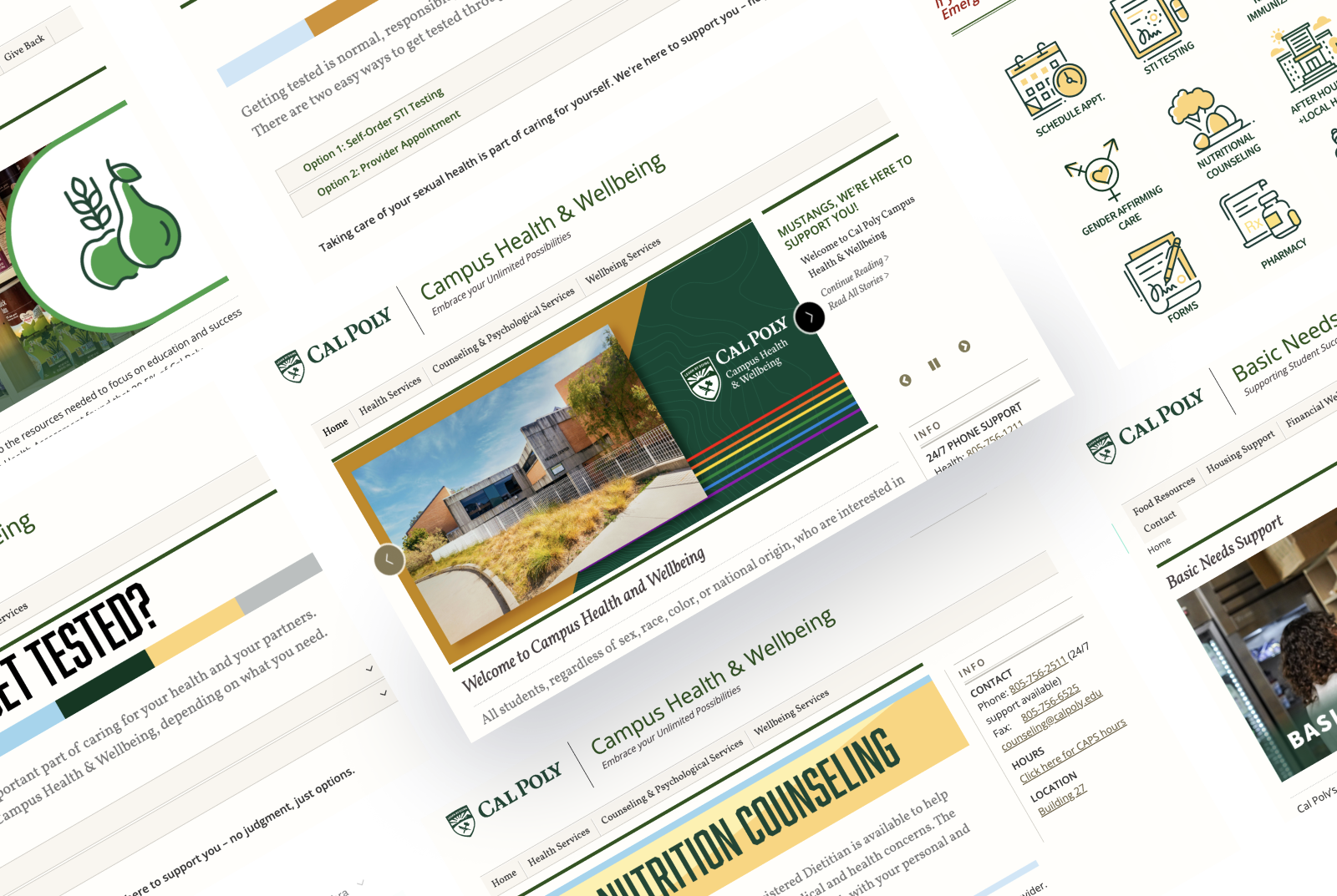 Campus Health and Wellbeing portal — final design preview